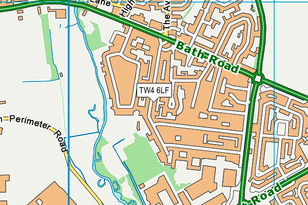 TW4 6LF map - OS VectorMap District (Ordnance Survey)