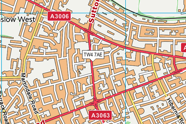 TW4 7AE map - OS VectorMap District (Ordnance Survey)