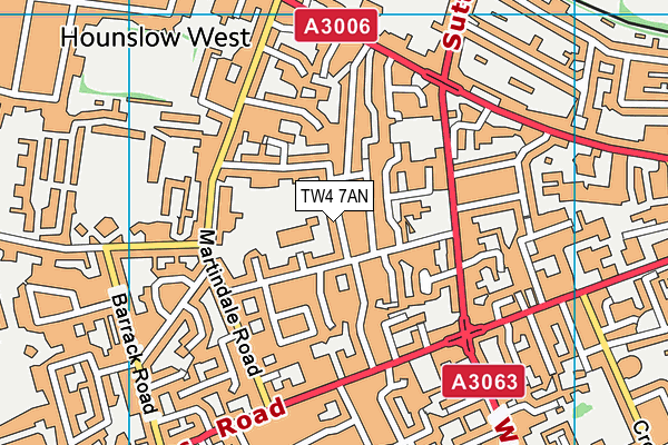 TW4 7AN map - OS VectorMap District (Ordnance Survey)