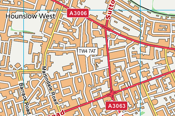 TW4 7AT map - OS VectorMap District (Ordnance Survey)