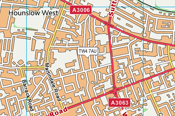 TW4 7AU map - OS VectorMap District (Ordnance Survey)