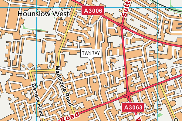 TW4 7AY map - OS VectorMap District (Ordnance Survey)