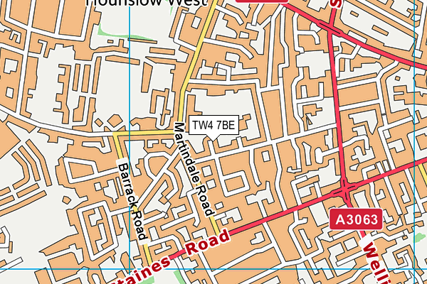 TW4 7BE map - OS VectorMap District (Ordnance Survey)