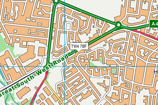 TW4 7BF map - OS VectorMap District (Ordnance Survey)