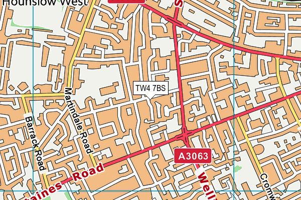 TW4 7BS map - OS VectorMap District (Ordnance Survey)