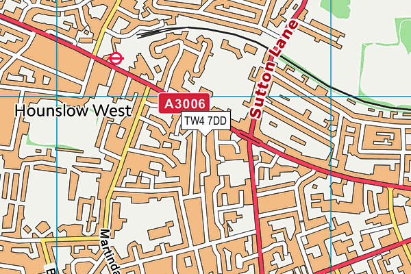 TW4 7DD map - OS VectorMap District (Ordnance Survey)