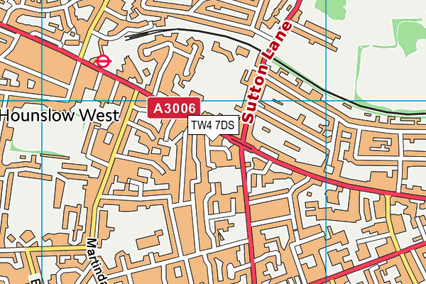 TW4 7DS map - OS VectorMap District (Ordnance Survey)
