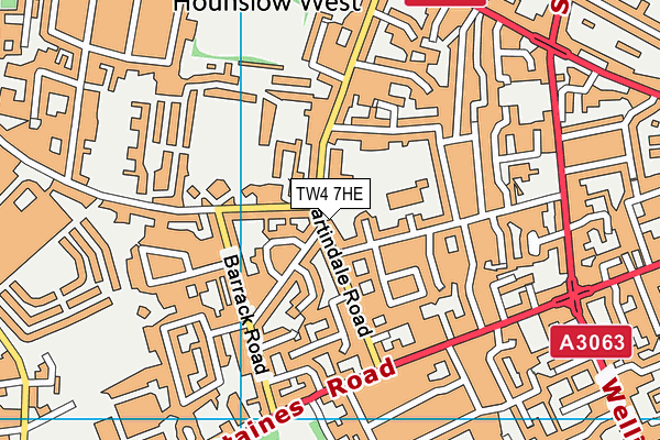 TW4 7HE map - OS VectorMap District (Ordnance Survey)