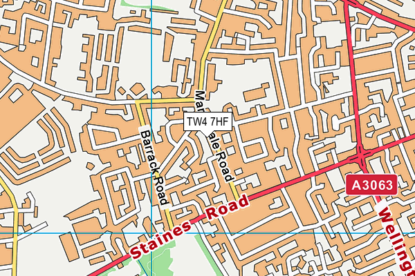 TW4 7HF map - OS VectorMap District (Ordnance Survey)