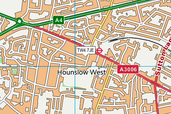 TW4 7JE map - OS VectorMap District (Ordnance Survey)