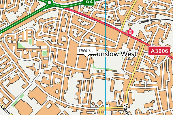 TW4 7JJ map - OS VectorMap District (Ordnance Survey)