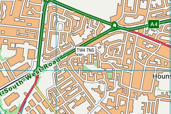 TW4 7NS map - OS VectorMap District (Ordnance Survey)