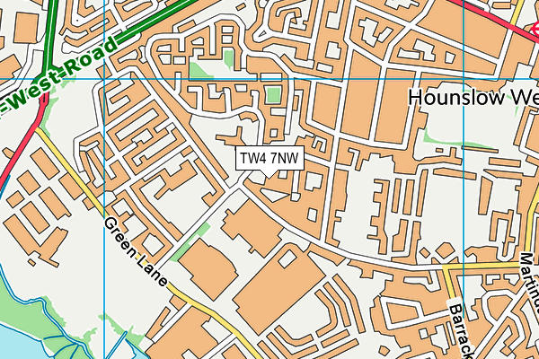 TW4 7NW map - OS VectorMap District (Ordnance Survey)