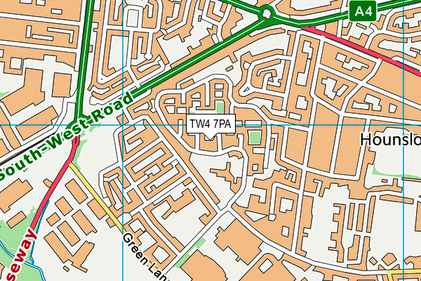 TW4 7PA map - OS VectorMap District (Ordnance Survey)