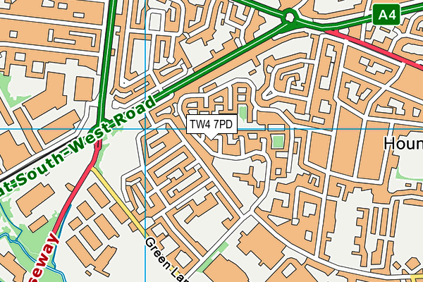 TW4 7PD map - OS VectorMap District (Ordnance Survey)