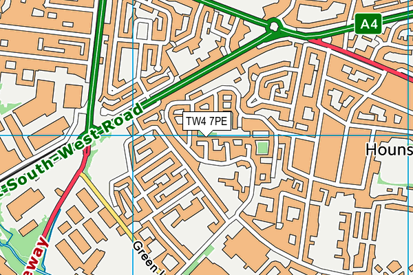 TW4 7PE map - OS VectorMap District (Ordnance Survey)