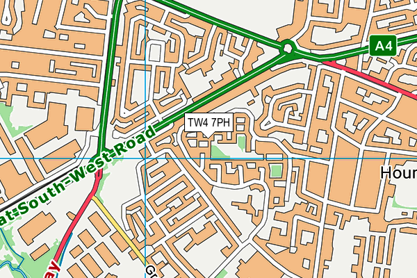 TW4 7PH map - OS VectorMap District (Ordnance Survey)