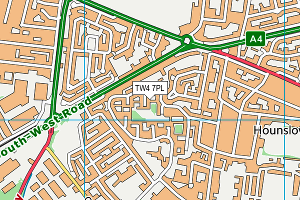 TW4 7PL map - OS VectorMap District (Ordnance Survey)