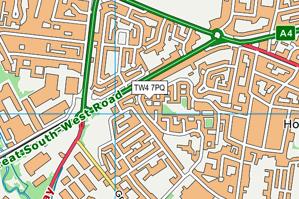 TW4 7PQ map - OS VectorMap District (Ordnance Survey)