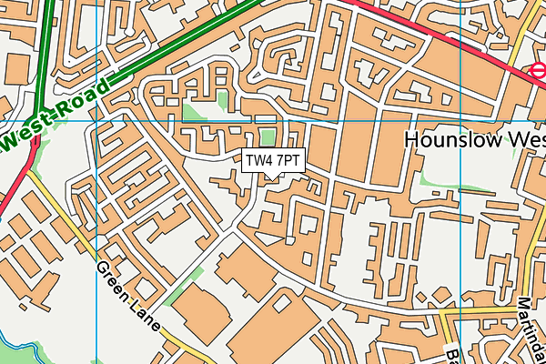 TW4 7PT map - OS VectorMap District (Ordnance Survey)