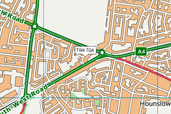 TW4 7QA map - OS VectorMap District (Ordnance Survey)
