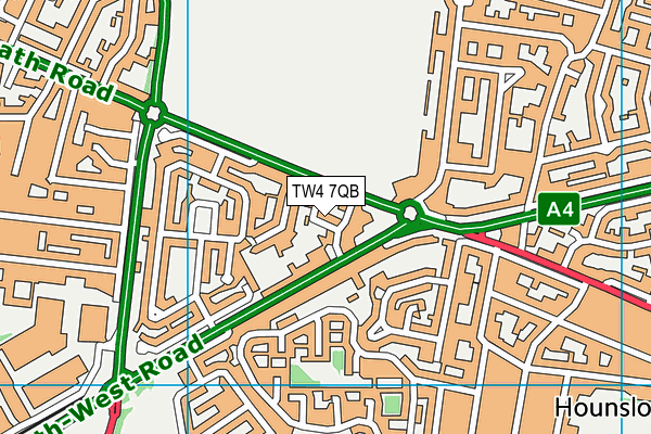 TW4 7QB map - OS VectorMap District (Ordnance Survey)