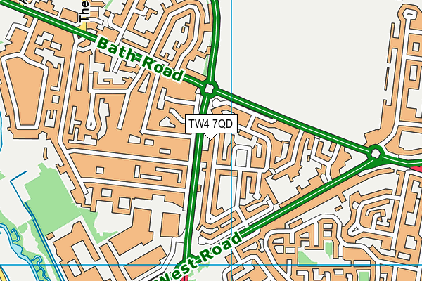 TW4 7QD map - OS VectorMap District (Ordnance Survey)