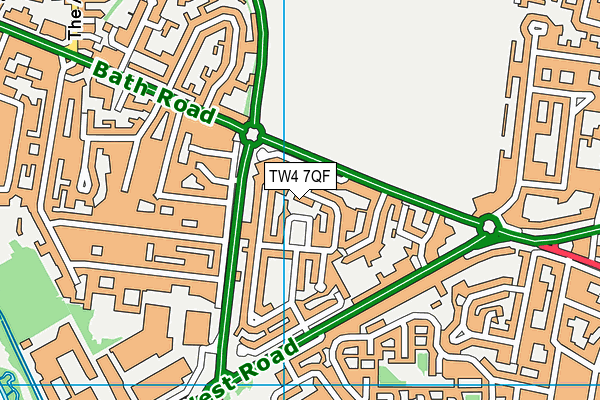 TW4 7QF map - OS VectorMap District (Ordnance Survey)