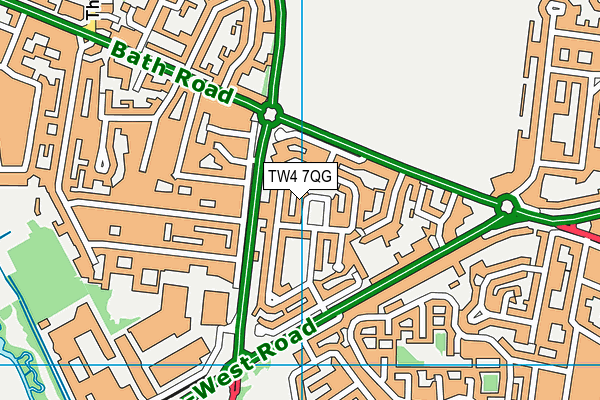 TW4 7QG map - OS VectorMap District (Ordnance Survey)
