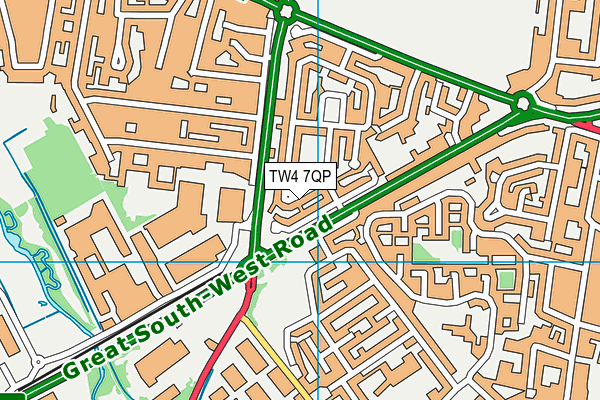TW4 7QP map - OS VectorMap District (Ordnance Survey)