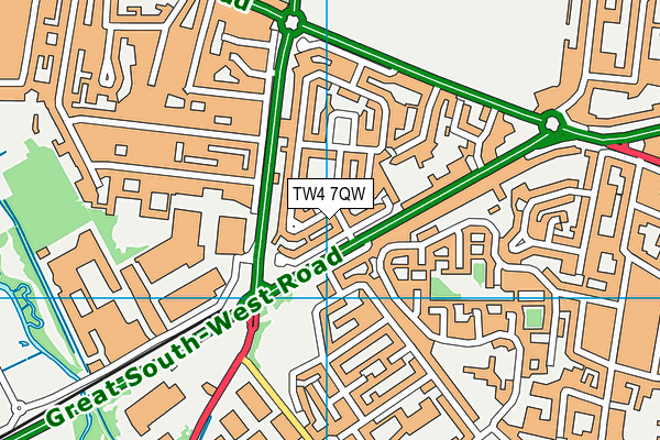 TW4 7QW map - OS VectorMap District (Ordnance Survey)