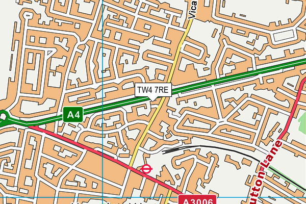 TW4 7RE map - OS VectorMap District (Ordnance Survey)