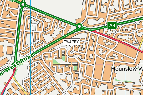 TW4 7RY map - OS VectorMap District (Ordnance Survey)