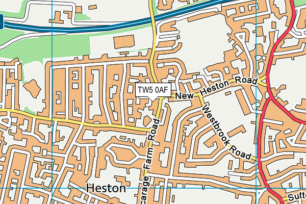 TW5 0AF map - OS VectorMap District (Ordnance Survey)