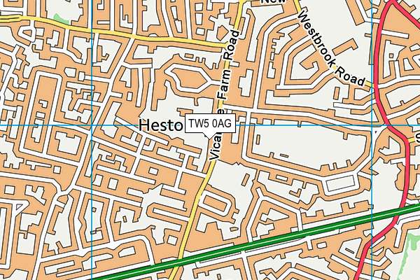 TW5 0AG map - OS VectorMap District (Ordnance Survey)