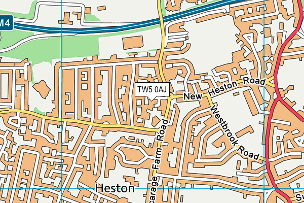 TW5 0AJ map - OS VectorMap District (Ordnance Survey)