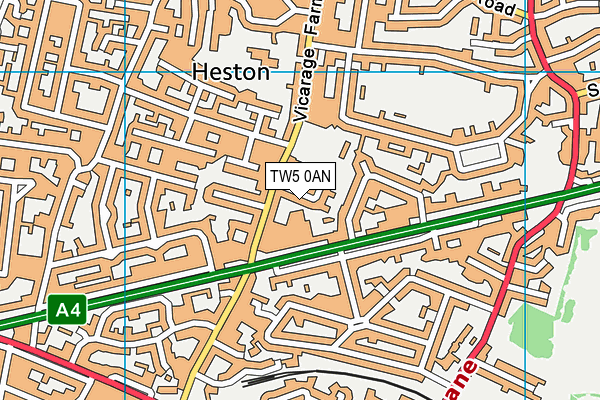 TW5 0AN map - OS VectorMap District (Ordnance Survey)