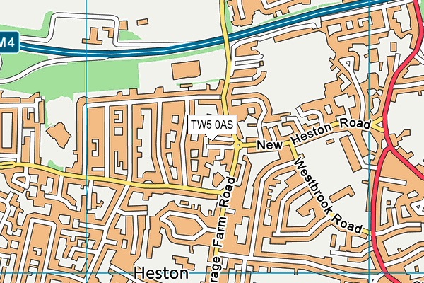TW5 0AS map - OS VectorMap District (Ordnance Survey)
