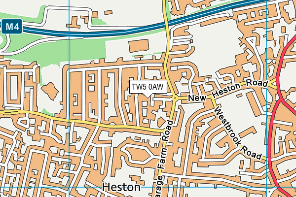 TW5 0AW map - OS VectorMap District (Ordnance Survey)