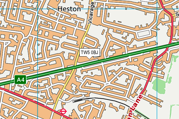 TW5 0BJ map - OS VectorMap District (Ordnance Survey)