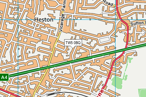 TW5 0BQ map - OS VectorMap District (Ordnance Survey)