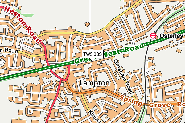 TW5 0BS map - OS VectorMap District (Ordnance Survey)