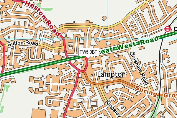 TW5 0BT map - OS VectorMap District (Ordnance Survey)