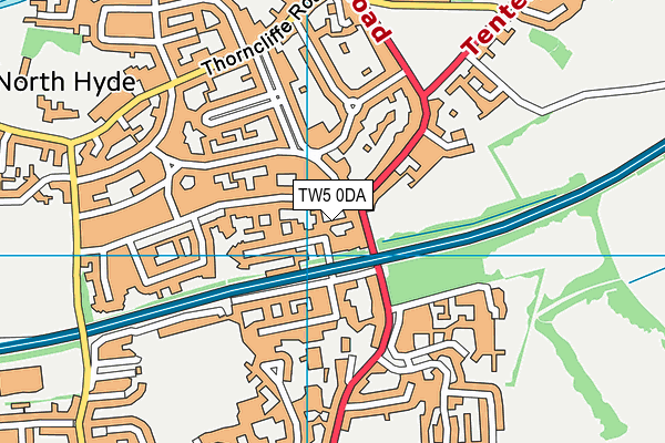 TW5 0DA map - OS VectorMap District (Ordnance Survey)
