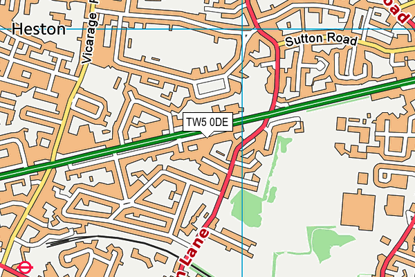 TW5 0DE map - OS VectorMap District (Ordnance Survey)