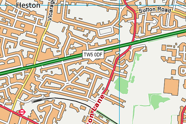 TW5 0DF map - OS VectorMap District (Ordnance Survey)