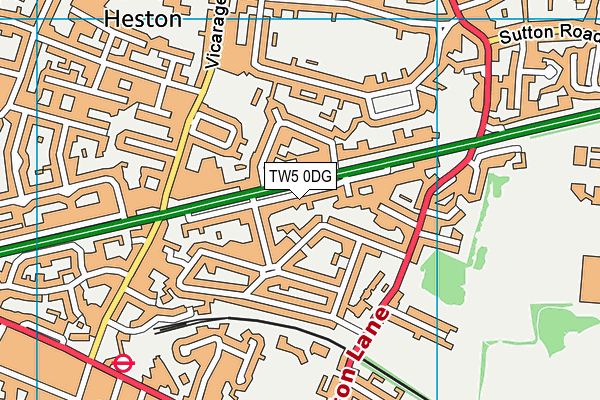 TW5 0DG map - OS VectorMap District (Ordnance Survey)