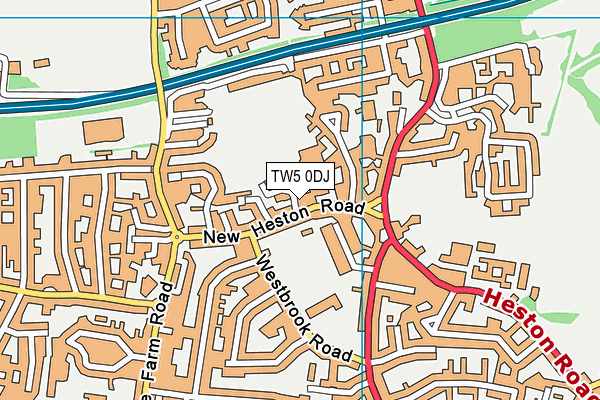 TW5 0DJ map - OS VectorMap District (Ordnance Survey)