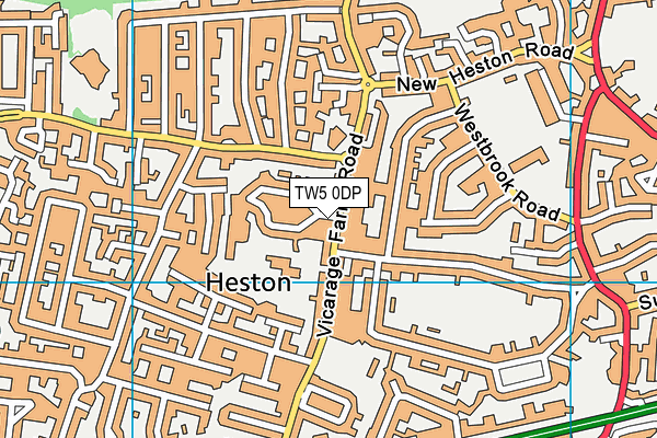 TW5 0DP map - OS VectorMap District (Ordnance Survey)