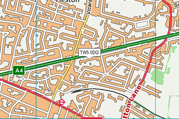 TW5 0DQ map - OS VectorMap District (Ordnance Survey)